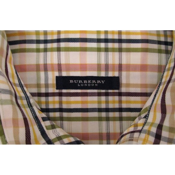 Vintage Burberry London Shirt Mens Large Pastel Plaid Button Up Prep Made in USA - Picture 7 of 16